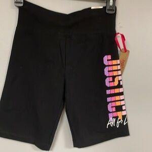 New Justice black bike shorts , girls' large NWT